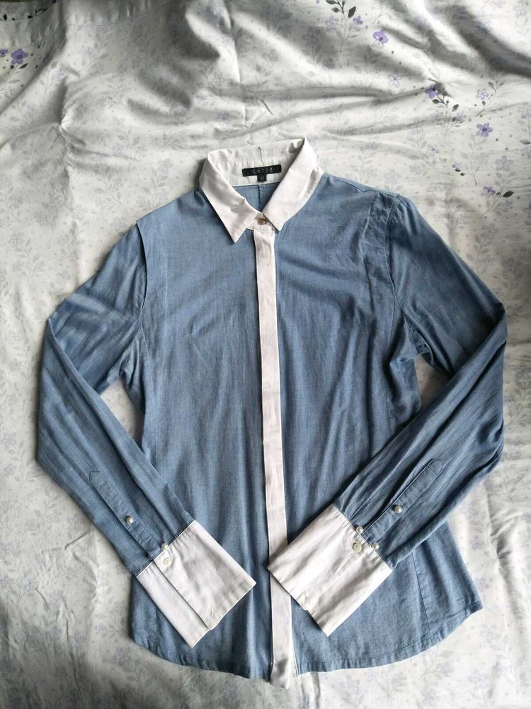Blue Slim-fit Formal Shirt