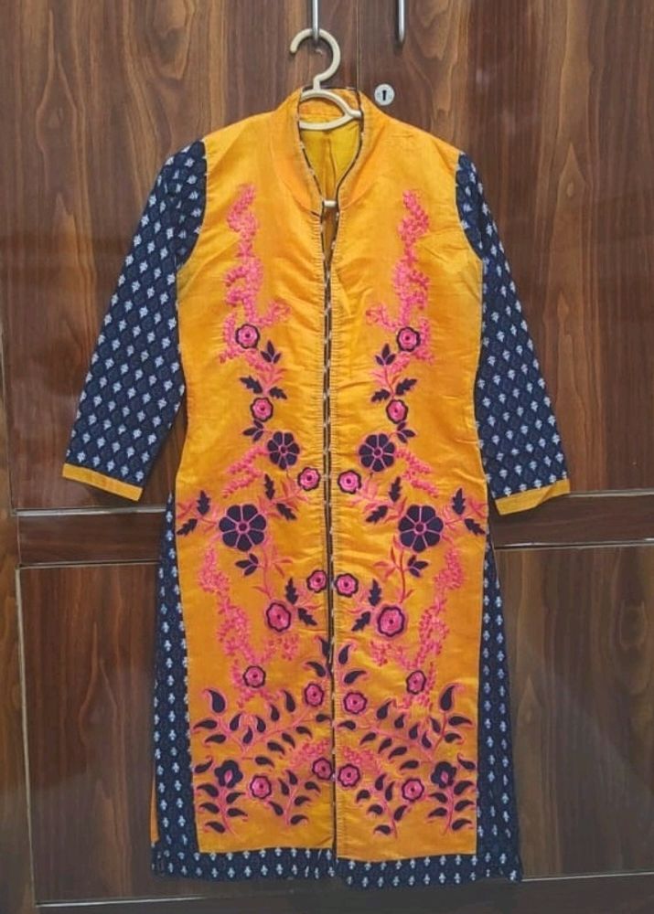Mustard Colour Festive Wear Kurti