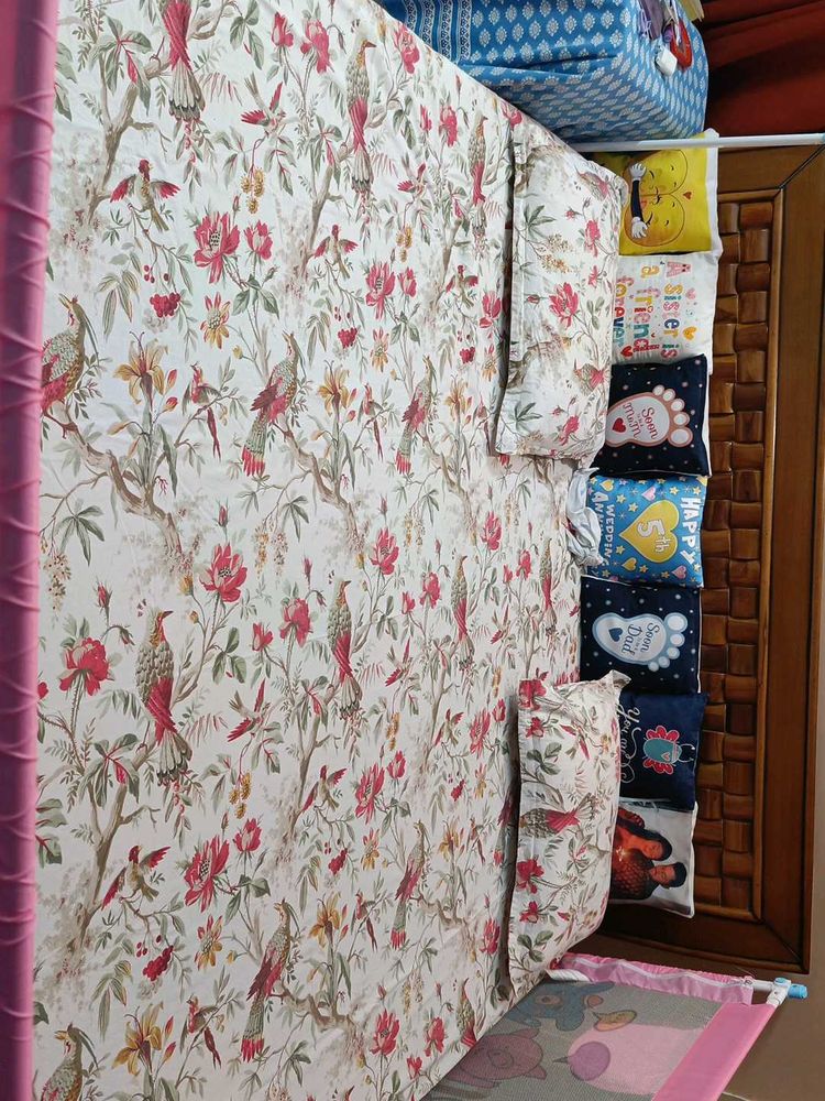 Floral Bird Print Bedding Set