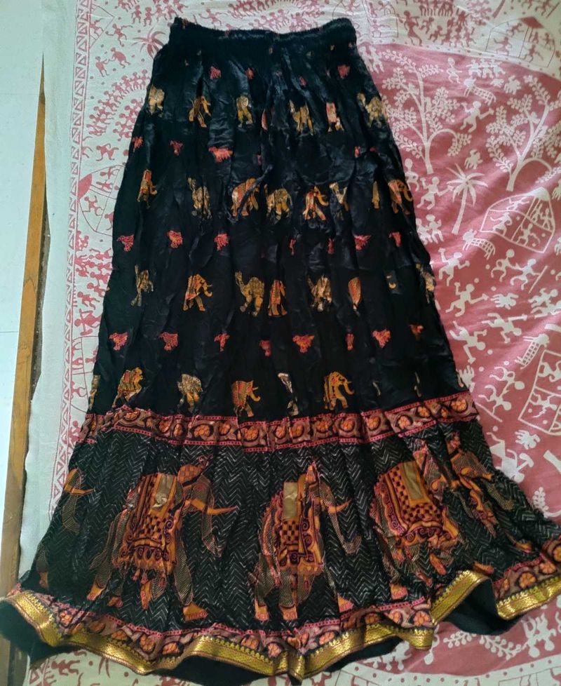 Black Colour Ethnic Skirt