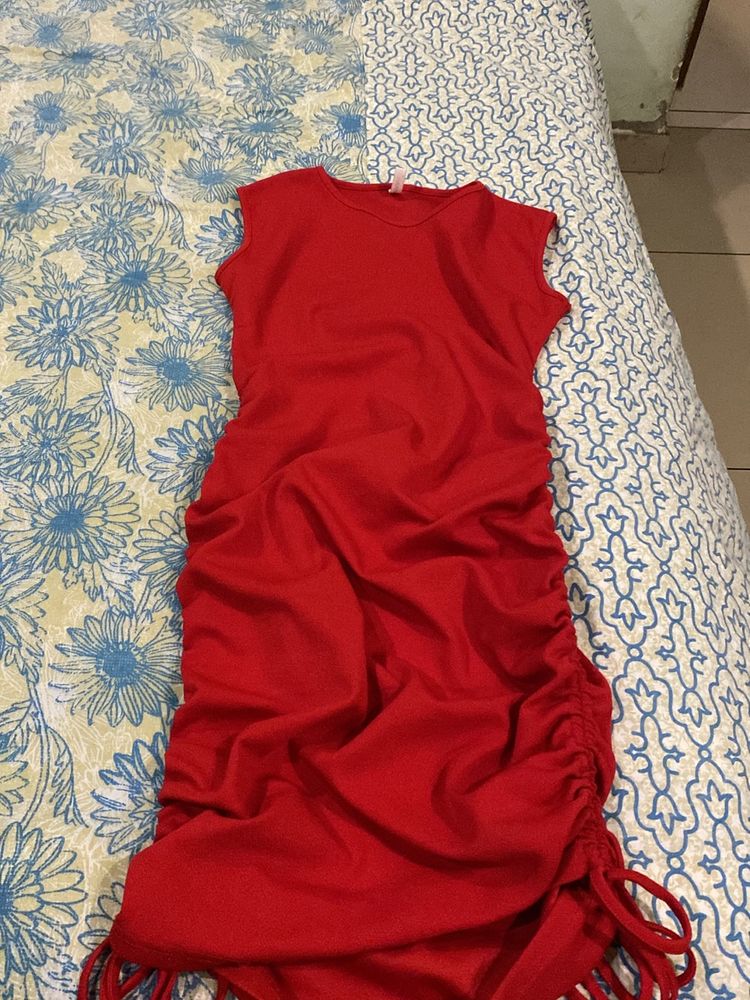 Red Drawstring One Piece