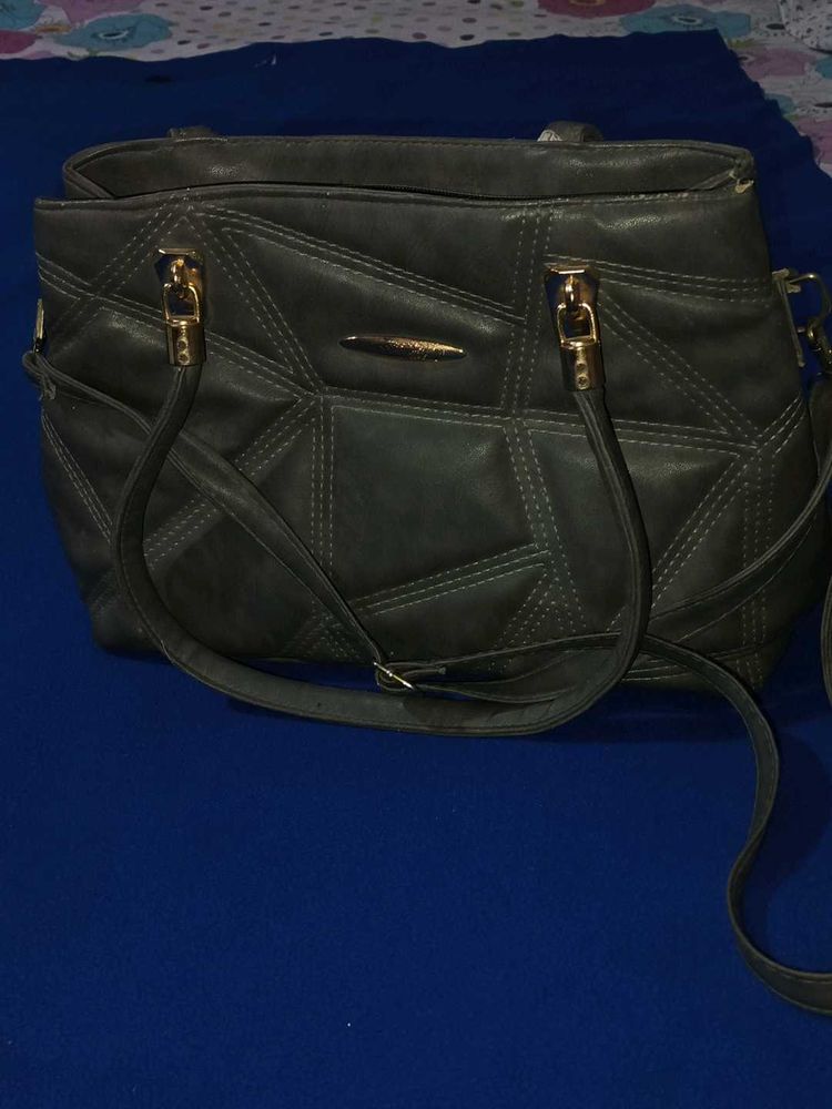 Stylish Gray Geometric Handbag