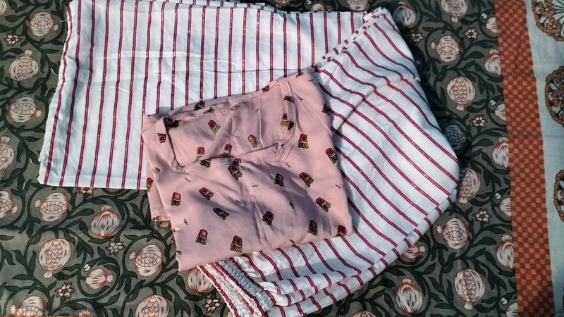 Cute Pink Plazo T Shirt  Set