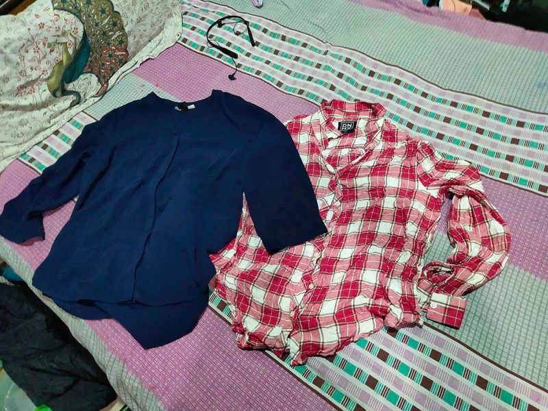 Shirts - Navy &amp; check