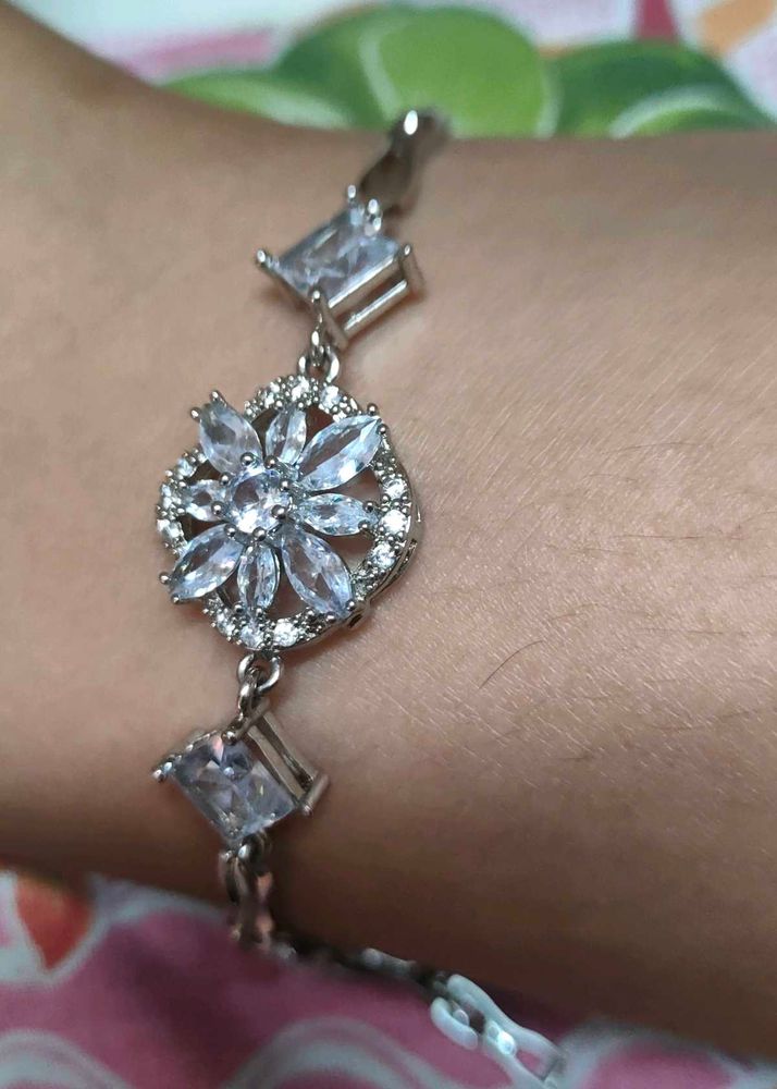 Silver Floral Bracelet