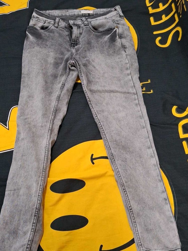 Gray Wash Denim Jeans