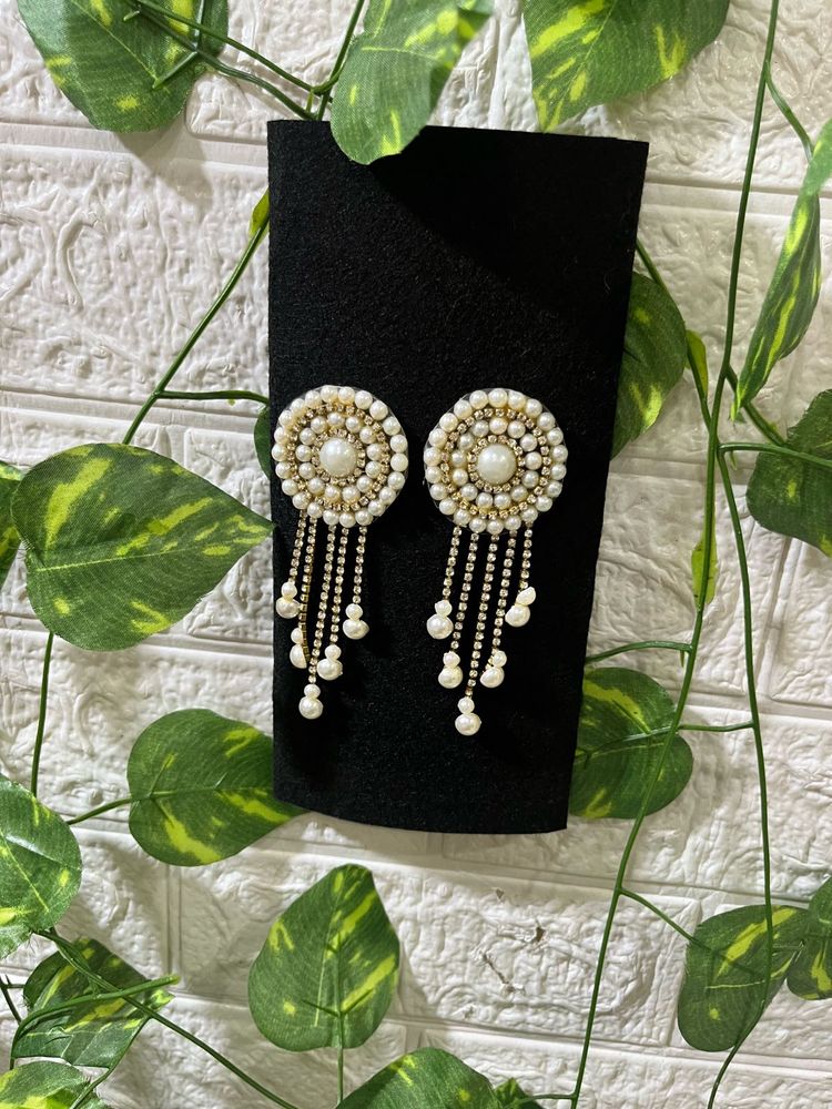 White Pearl Earrings