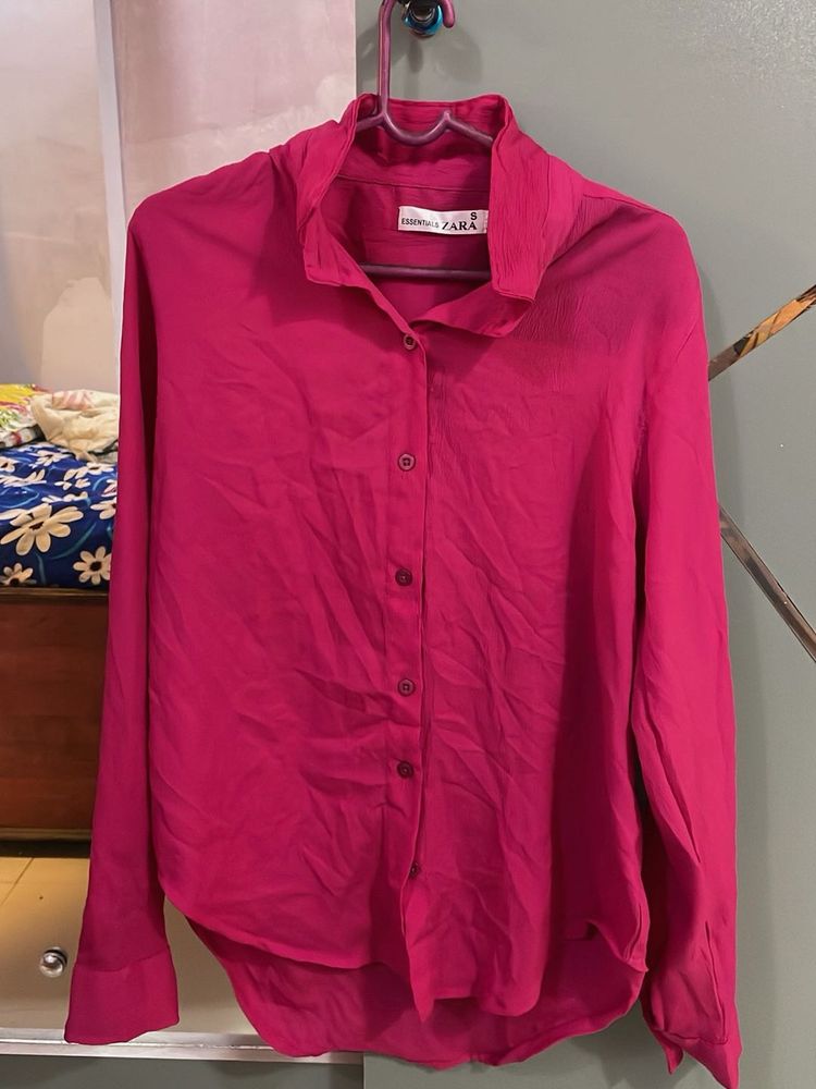 Zara Pink Button-Down Shirt