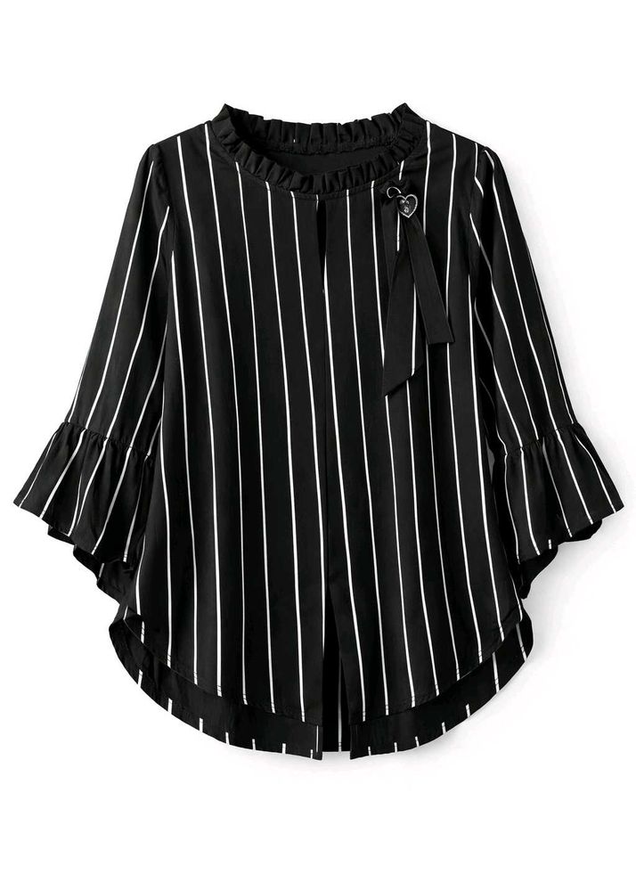 Elegant Black Bell Sleeve Top