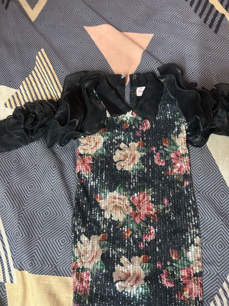 Floral Sequin Party Dress