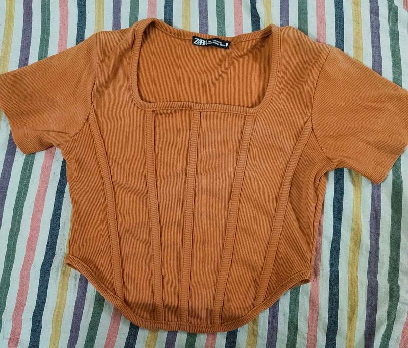 Zara Corset Style Crop Top