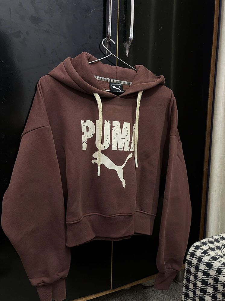Puma Cropped Hoodie - Purplish
