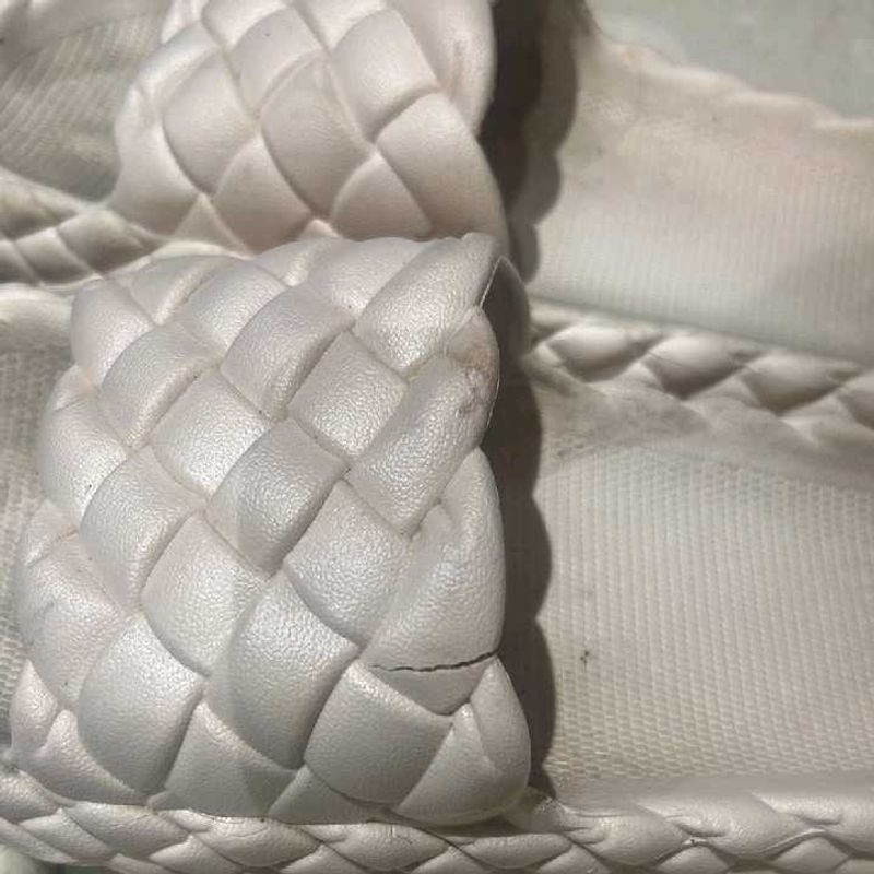 White Woven Detail Flats