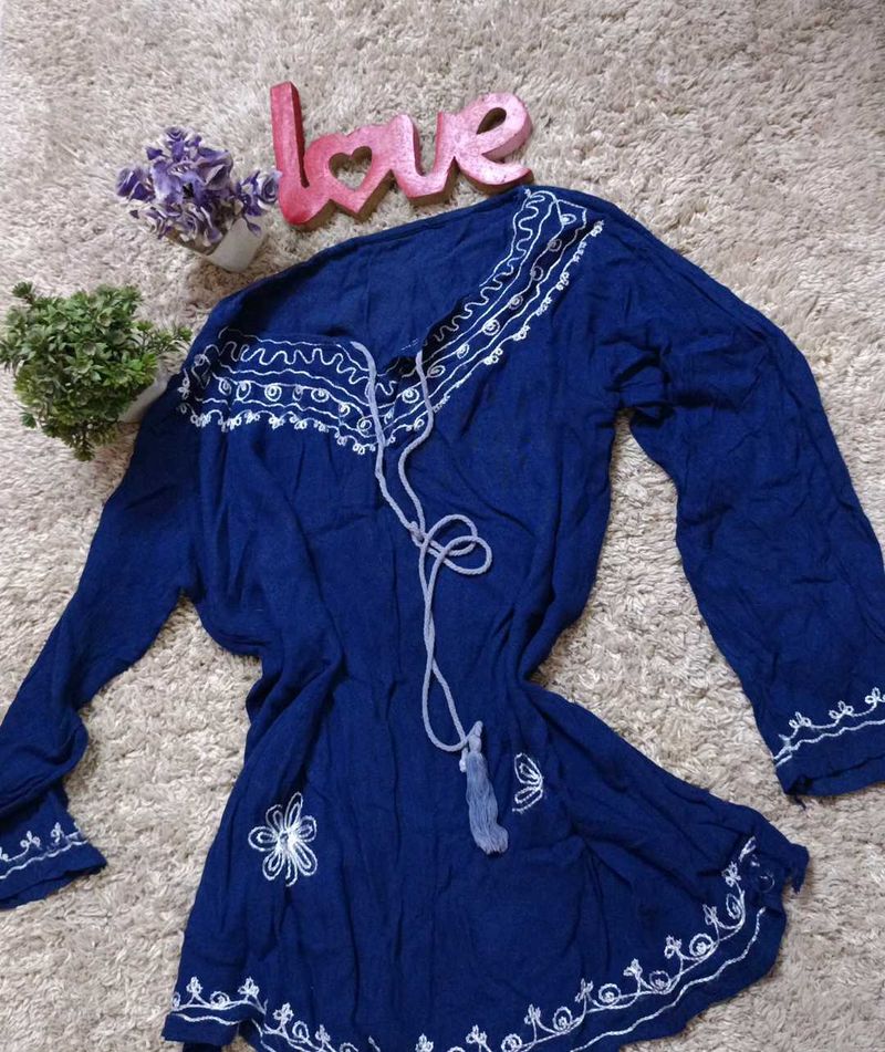 Boho Embroidered Tunic Top