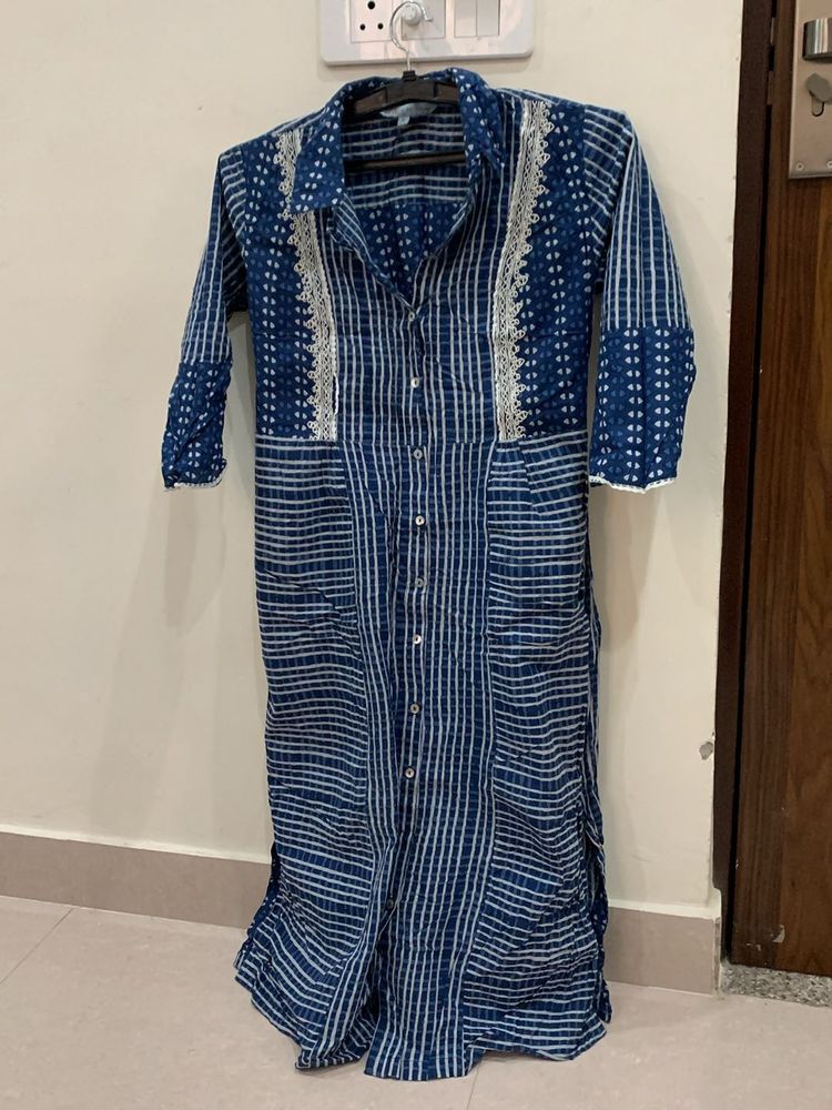 Aarke By Ritu Kumar Blue Striped Kurta