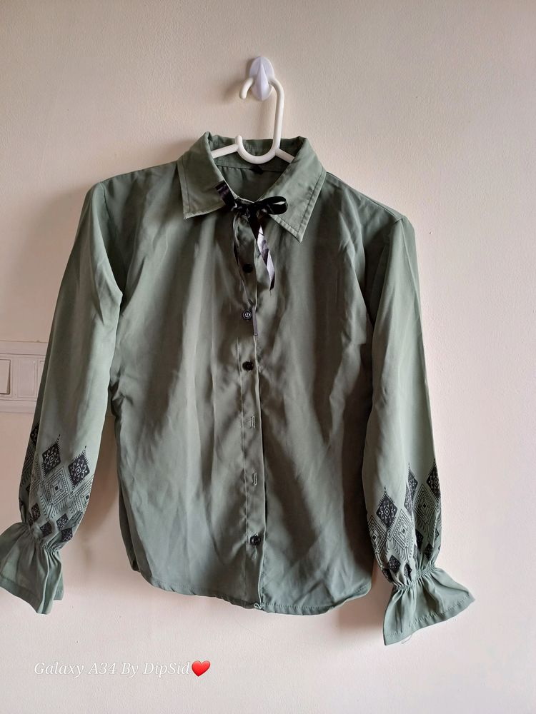 Women Formal Shirt With Cute Lace👔🎀🎗