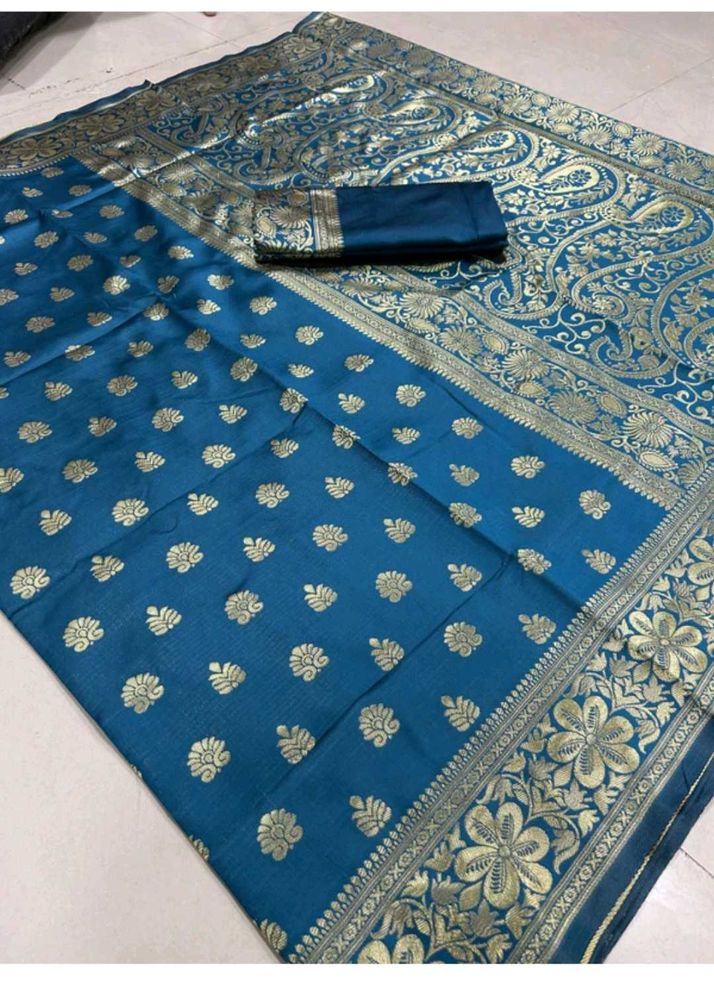 Elegant Teal Banarasi Saree