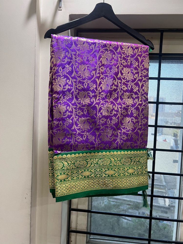 Purple Banarasi Silk Saree