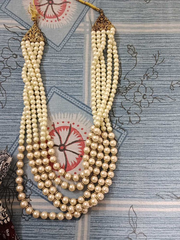 Five Layered Pearl Mala For Men