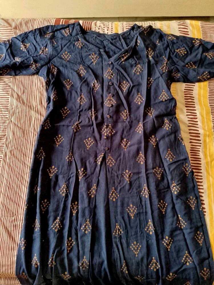 Blue Printed Kurta Set