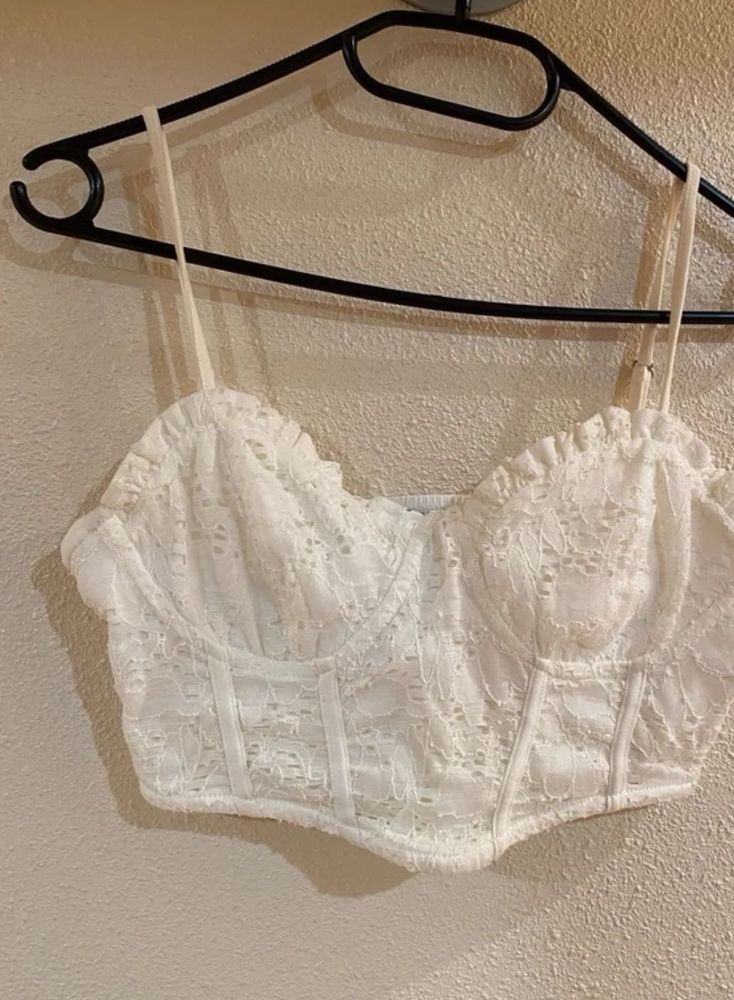 Stradivarius Lace Corset Crop Top