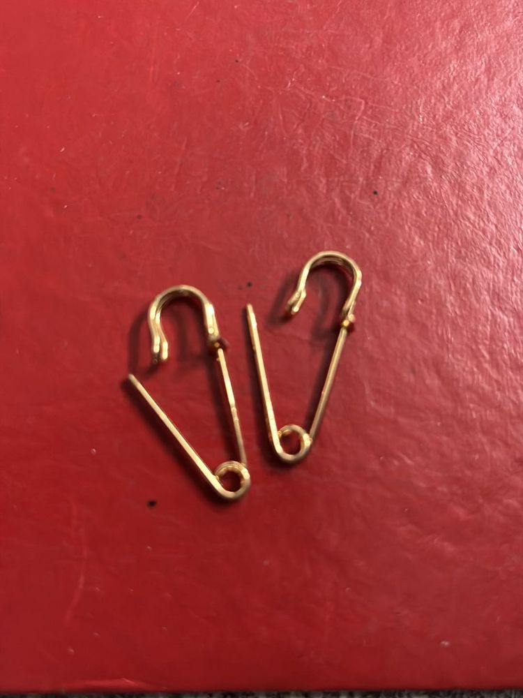 Safety Pin Earrings Golden