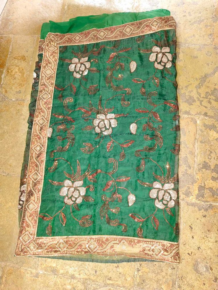 Green Floral Saree