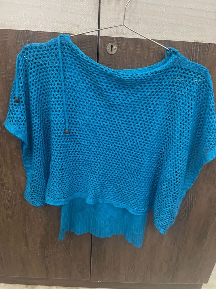 Blue Crochet Top