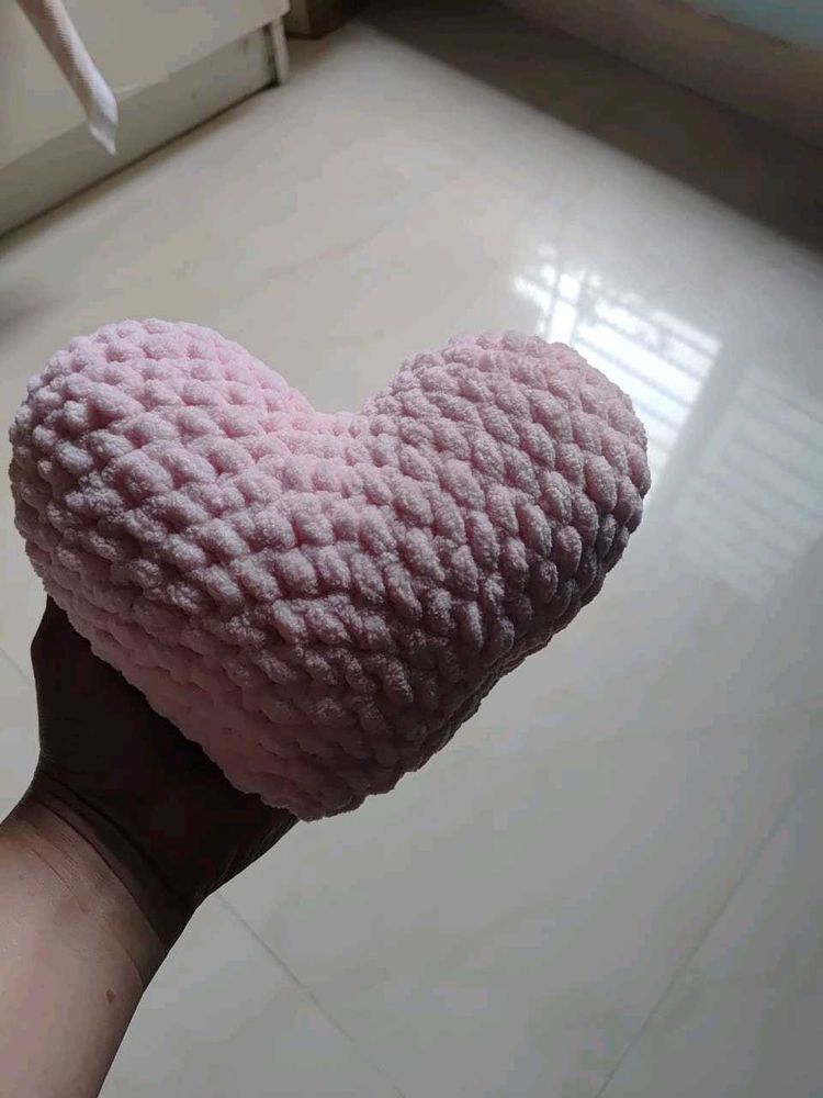 Crochet Heart Pillow