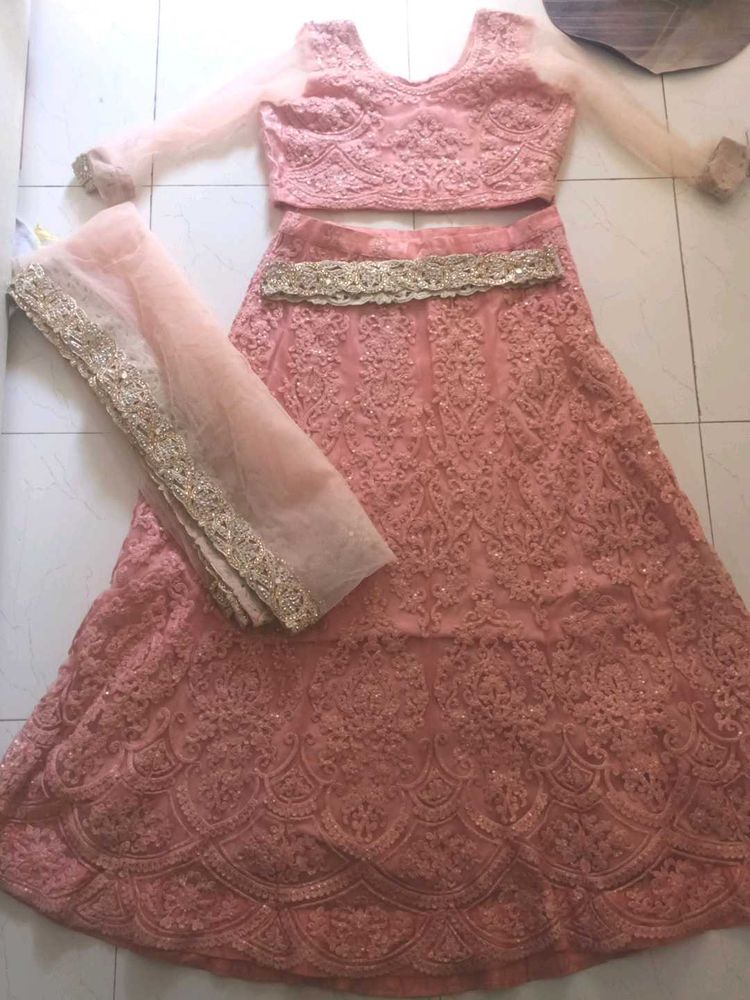 Elegant Peach Lehenga Choli Set