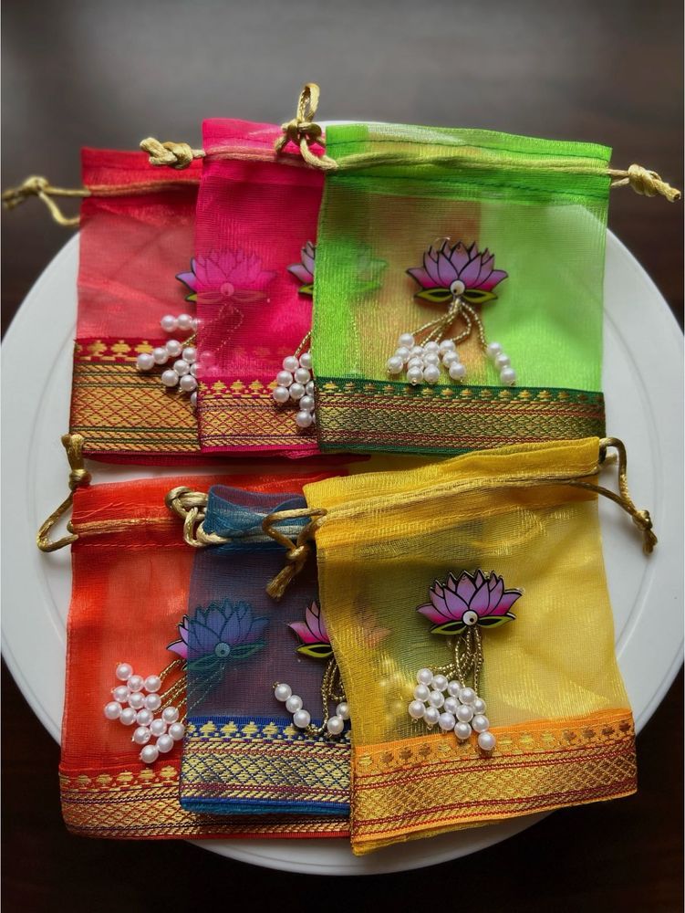 Colorful Lotus Favor Bags (Set of 6)
