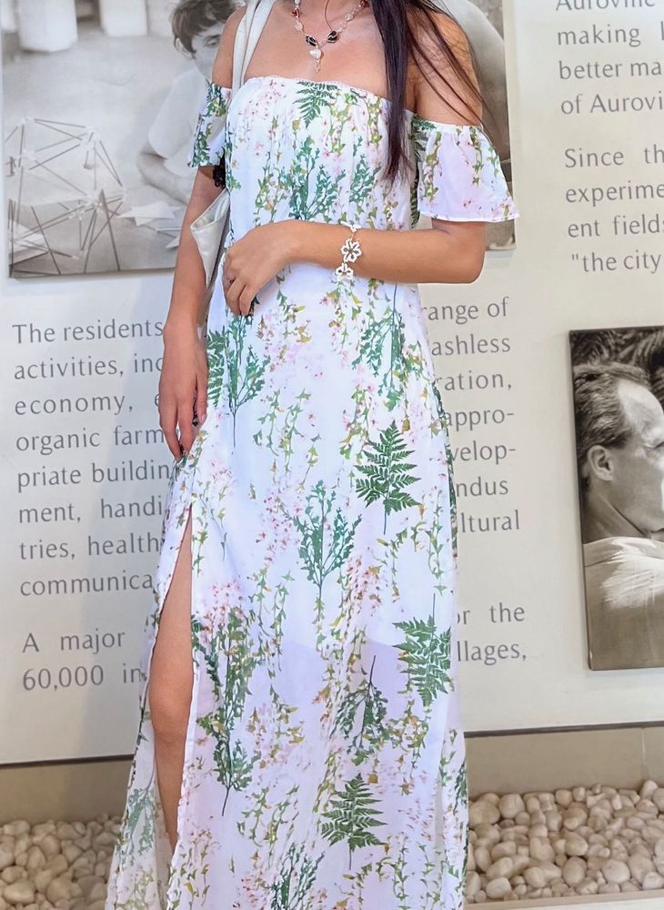 Floral Off-Shoulder Maxi Dress