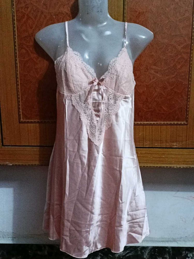 Pink Lace Babydoll Nightwear