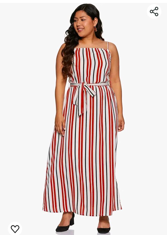 plusS Unused Women Printed Dress Side Slit Cut