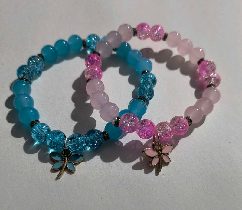 Dragonfly Beaded Bracelets - Set of 2