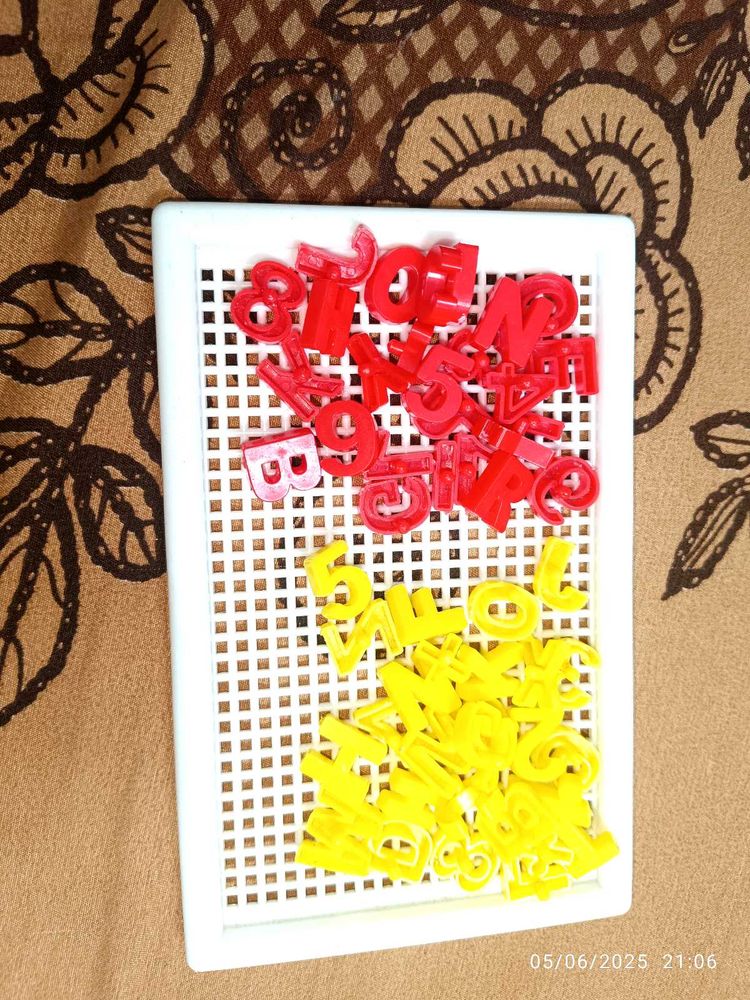 Kids Alphabet And Number Blocks With Board