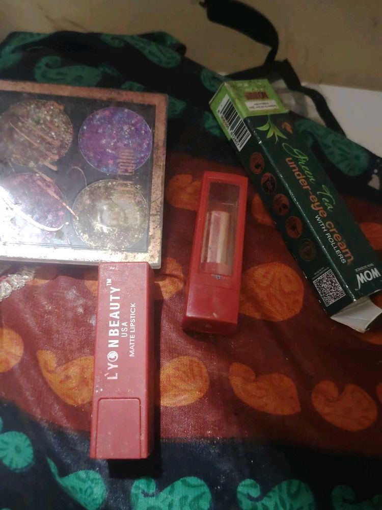 Makeup Bundle: Lipstick, Eyeshadow, Under-eye Crea