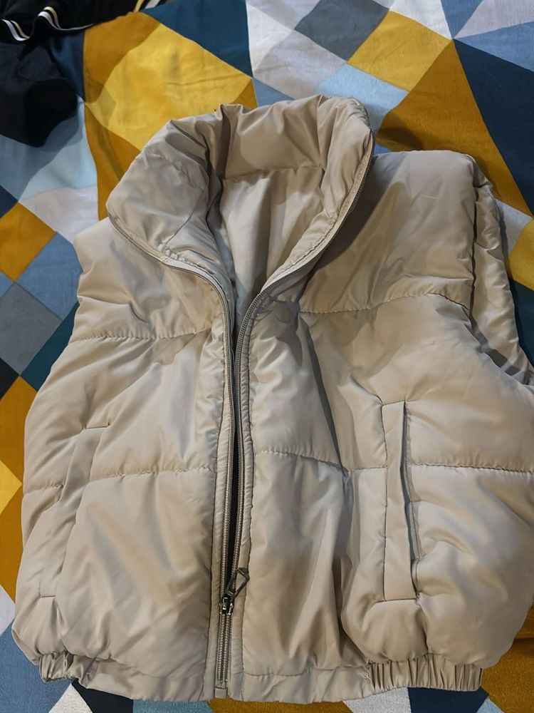 Beige Puffer Vest