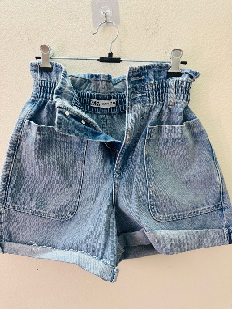 Zara Blue Denim Shorts