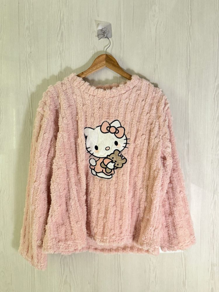 Pink Hello Kitty Fuzzy Sweater never worn