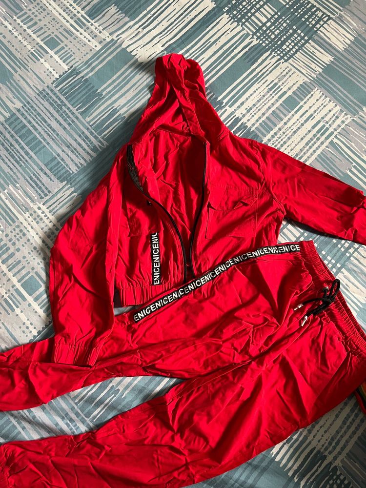 Red Tracksuit Set