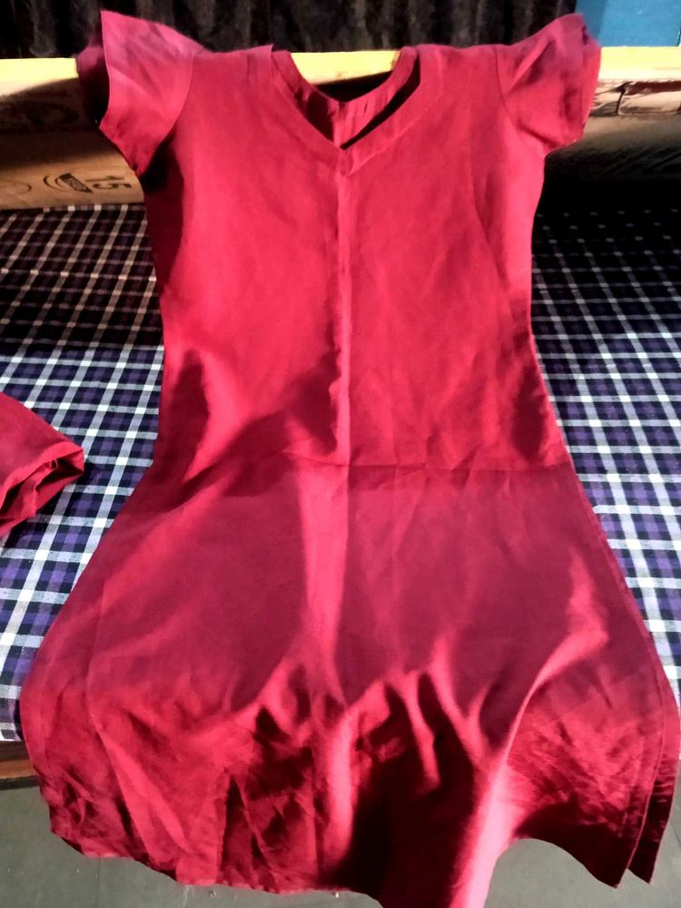 Red Kurta And Shalwar