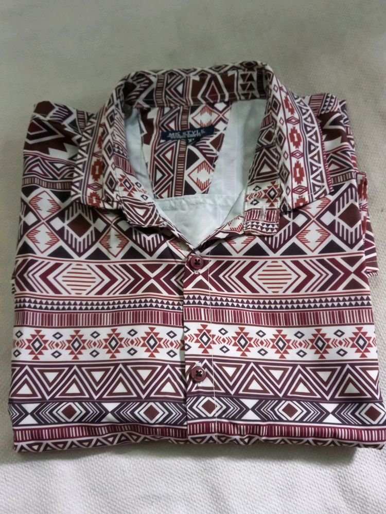 FLORAL PRINT HALF SLEEVE 42 CMS SILKY SHRT.I
