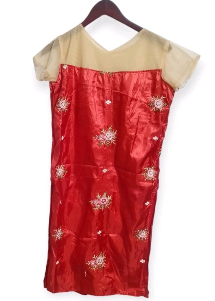 Red and Gold Traditional Embroidered Dress (Woman)