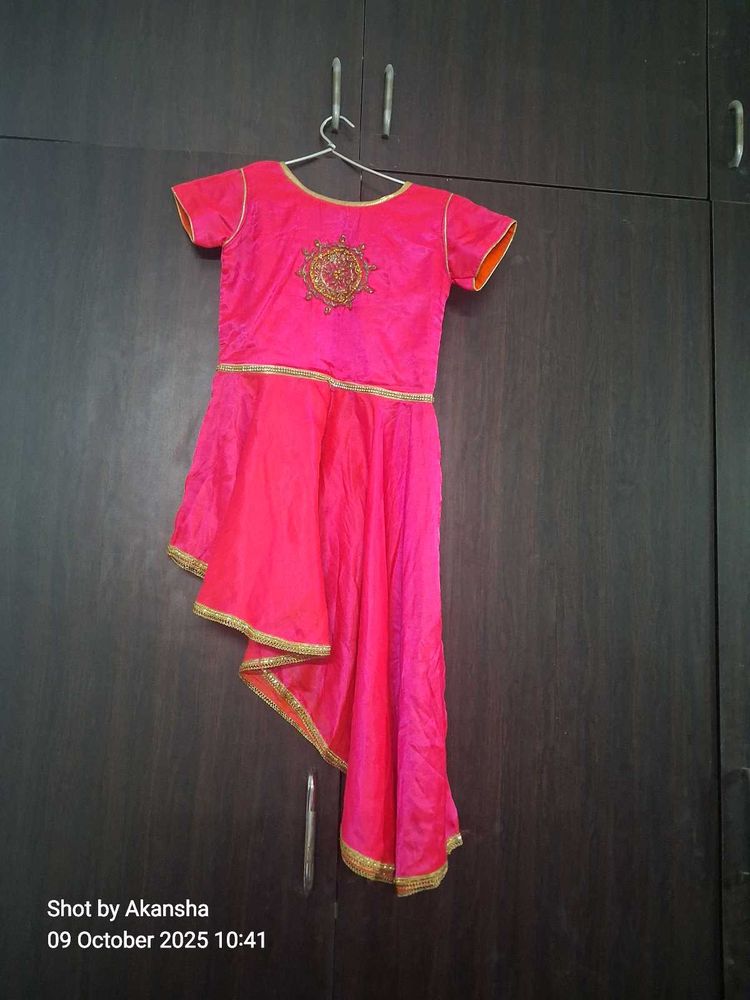 Girls Ethnic Dress Silk High Low Kurta