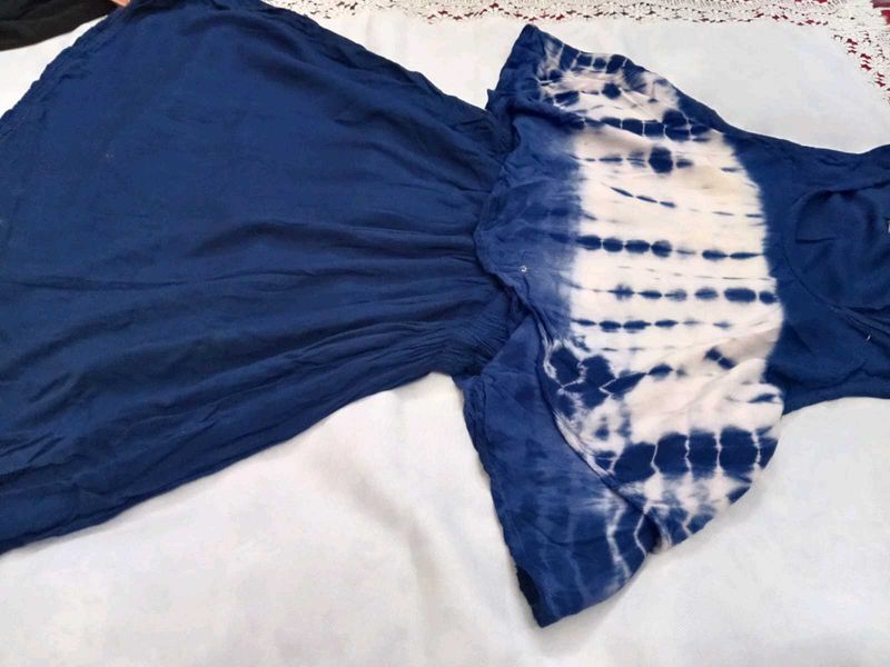 Blue Tie-Dye Dress