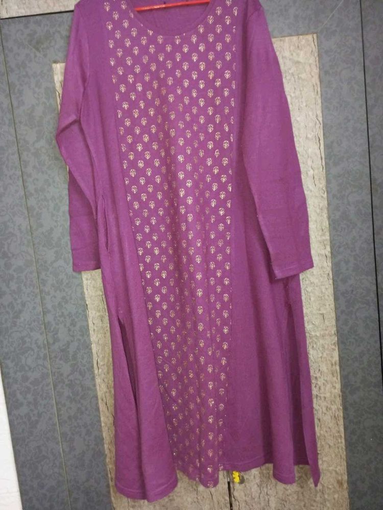 Elegant Purple Winter Kurta