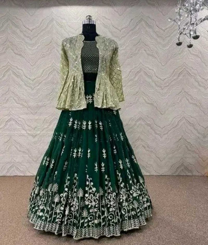 Emerald Green Lehenga with Shrug