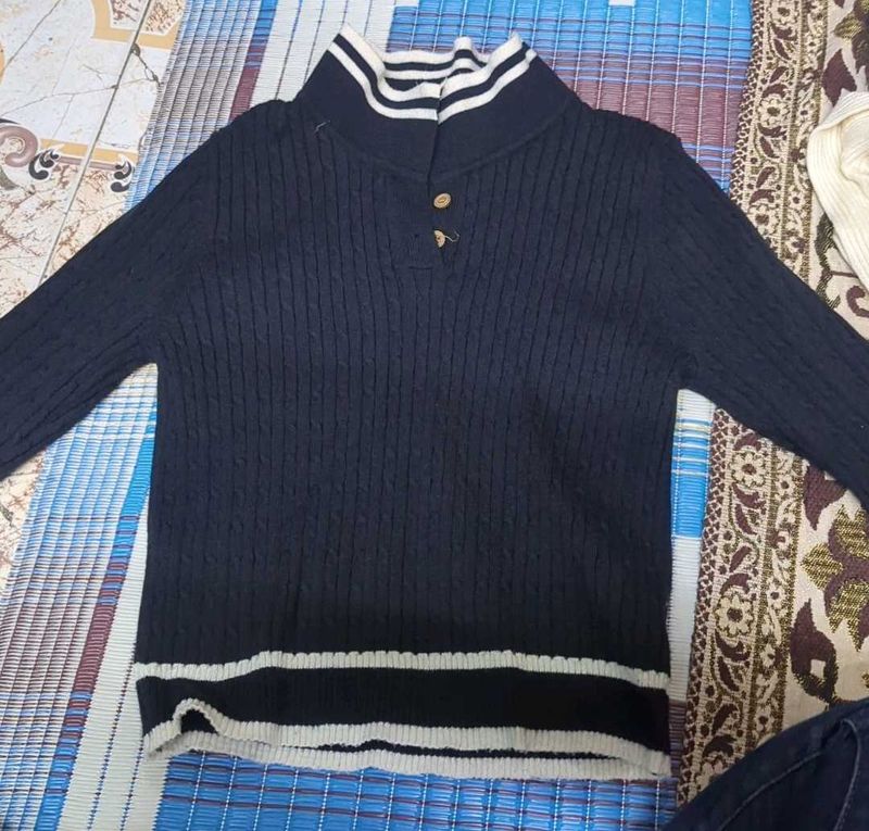 Stylish Black Knit Sweater
