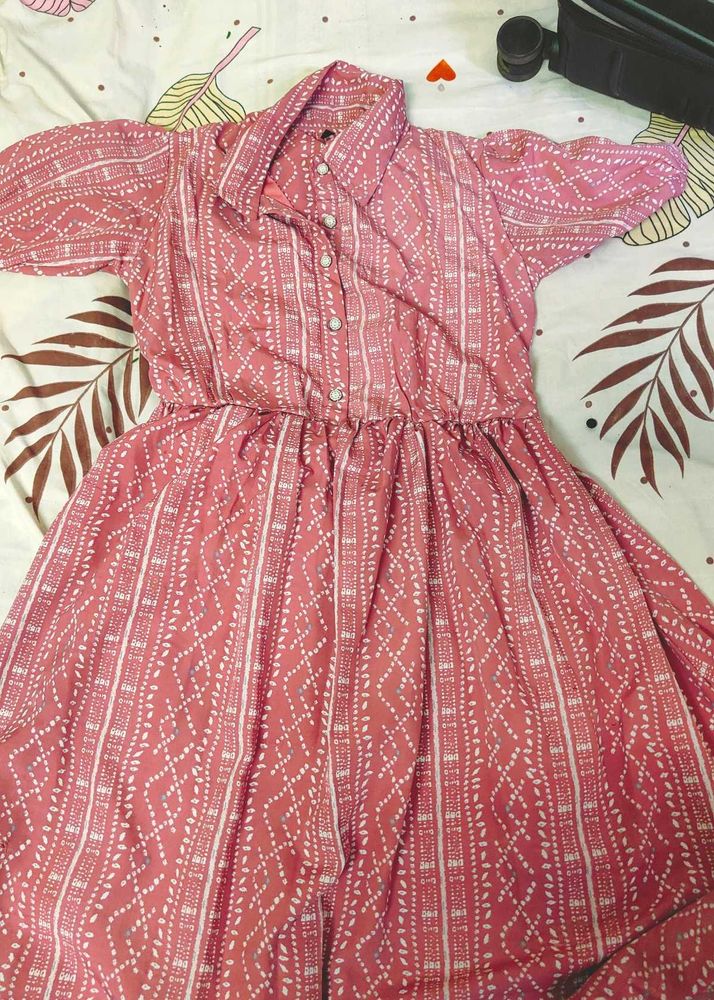 Pink Patterned Dress